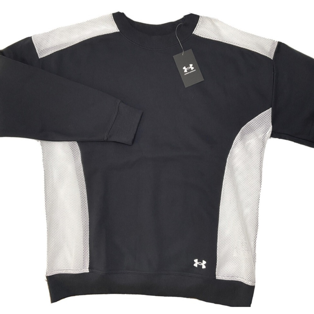 Under Armour Sweatshirt Sz‎ S Pullover Oversized Mesh Details Crew Fleece Sports - Picture 3 of 10